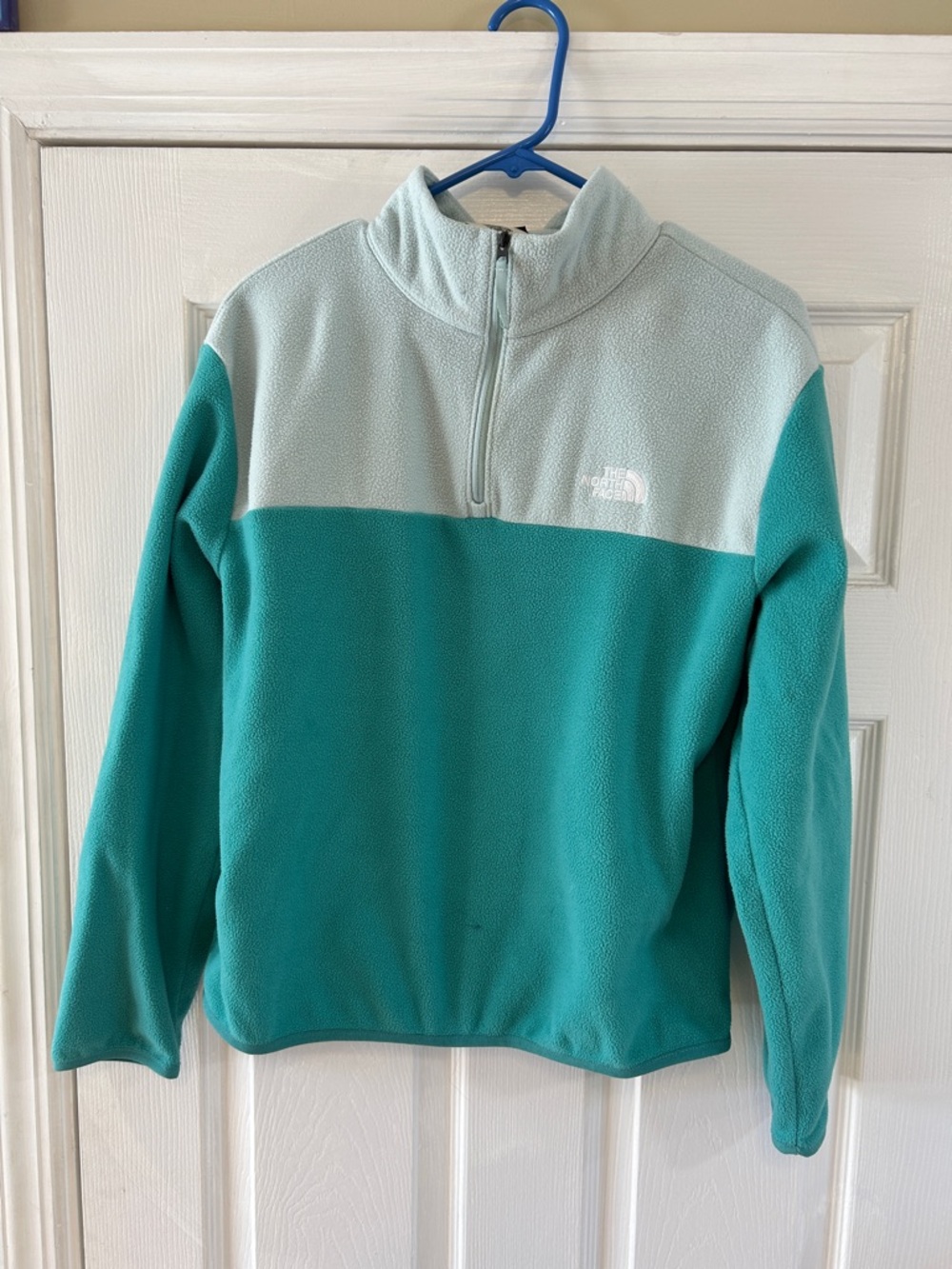 The North Face Two-Tone Mint & Teal Half-Zip Fleece Pullover